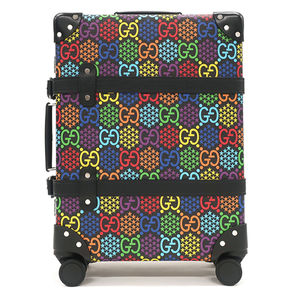 Gucci GG Psychedelic Trolley Leather Multicolor Black Star Globe Trotter
